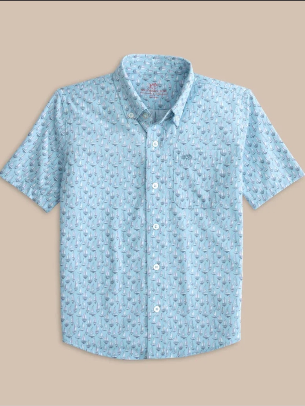 Southern Tide Boys Intercoastal Forget A-Boat It Sport Shirt - Med (8-10)